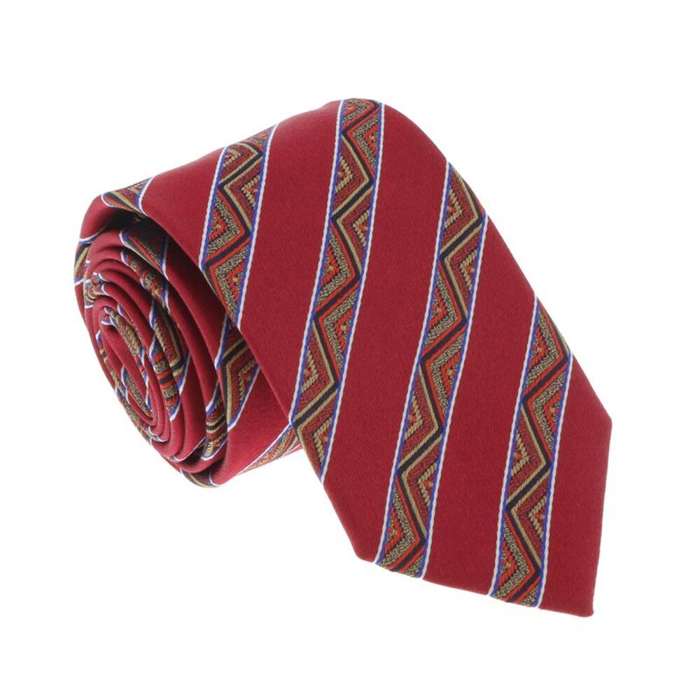 Missoni U5128 Red/Gold Awning 100% Silk Tie